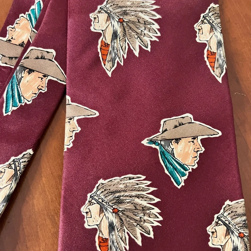 Tabasco Cowboy & Native American Men’s Necktie Vintage